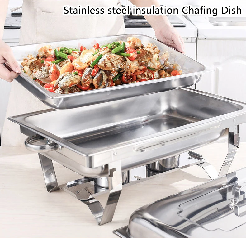 Wholesale Indian Chaffing Dish Rectangle Buffet Food Warmer Stainless Steel Chafing Dishes For