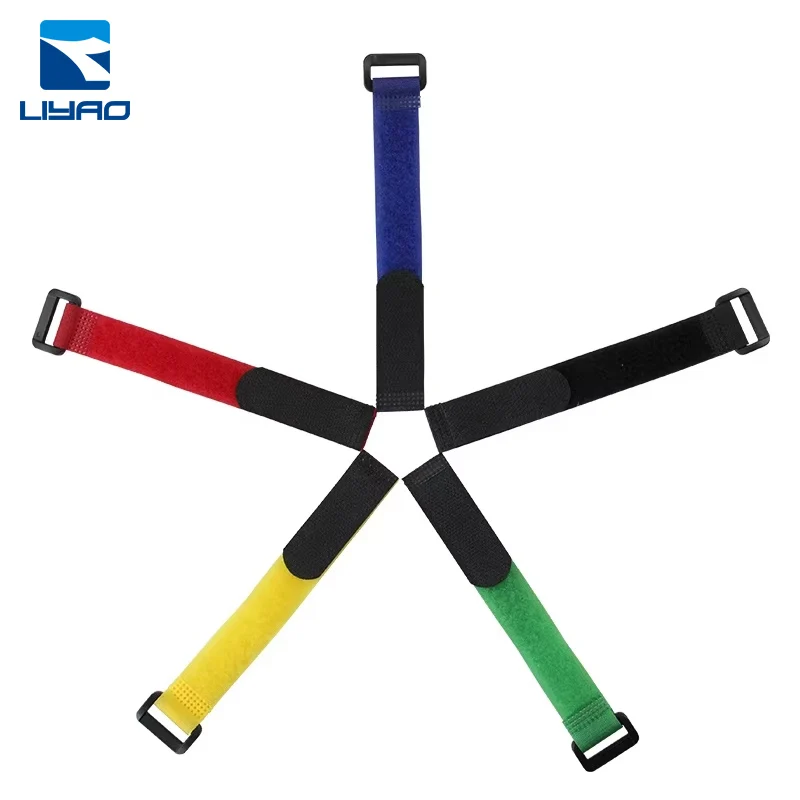 Custom Cable Ties with Printed Logo 100% Nylon/PP Materials Double Sided Adhesive for Hook and Loop for Office Use