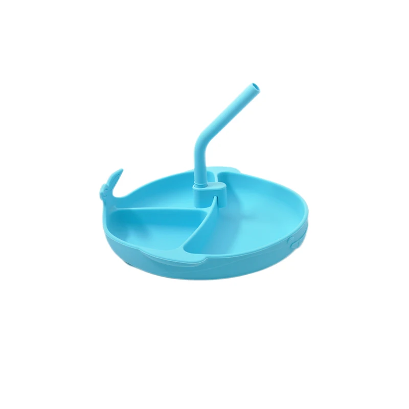 Baby Gift Set Toddler Baby Bibs Spoon Fork Bowls Wholesale Silicone Divided Baby Feeding Suction Plate BPA Free Dinnerware Set
