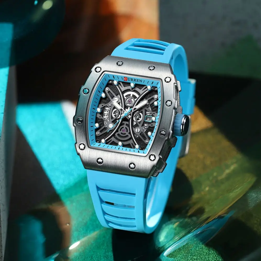 Orologio Uomo Lusso Rettangolare In Pelle Quarzo – Impermeabile Con Calendario E Luminoso