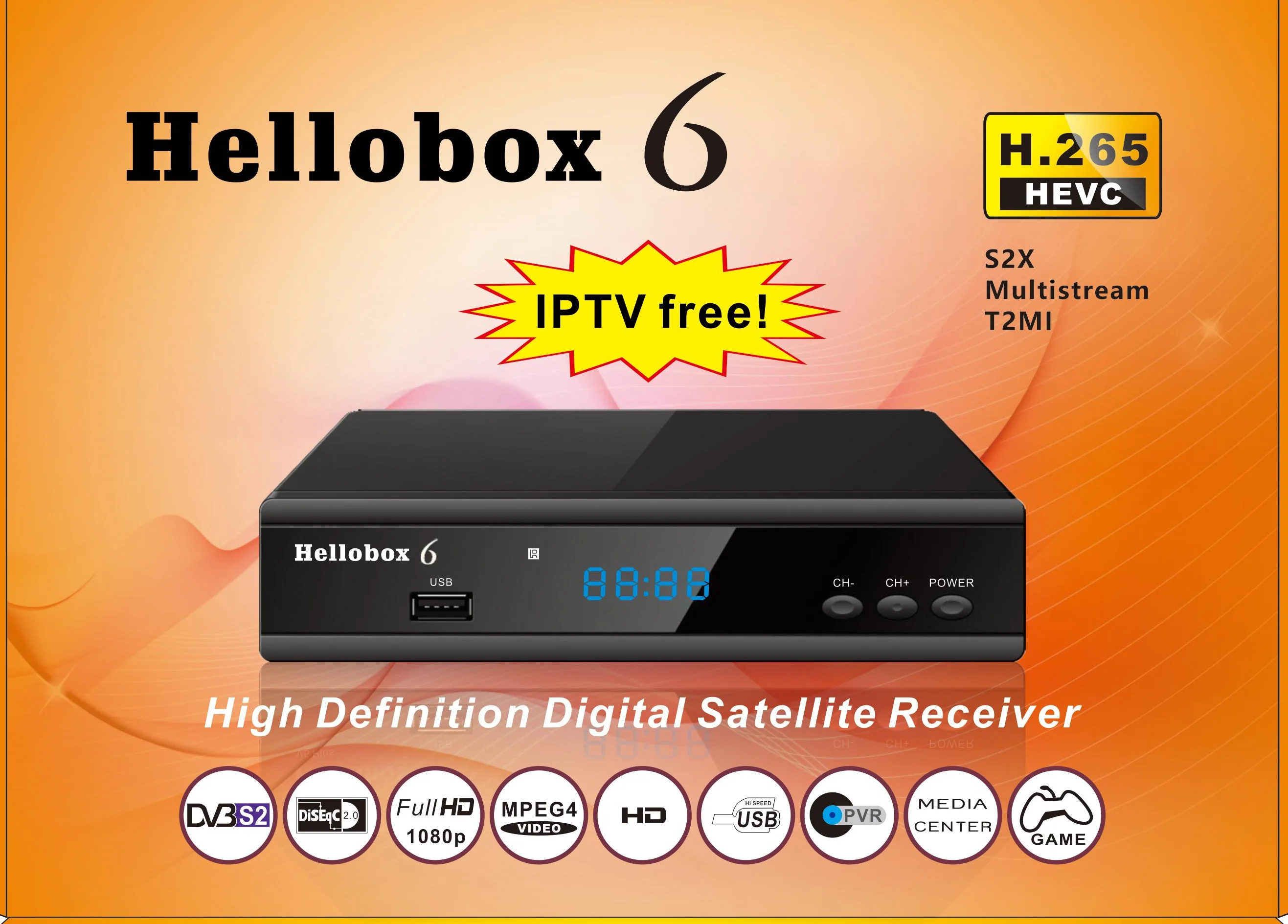 Hellobox 6 Satellite Receiver Support H.265 Hevc Dvb-s2x Multistream ...