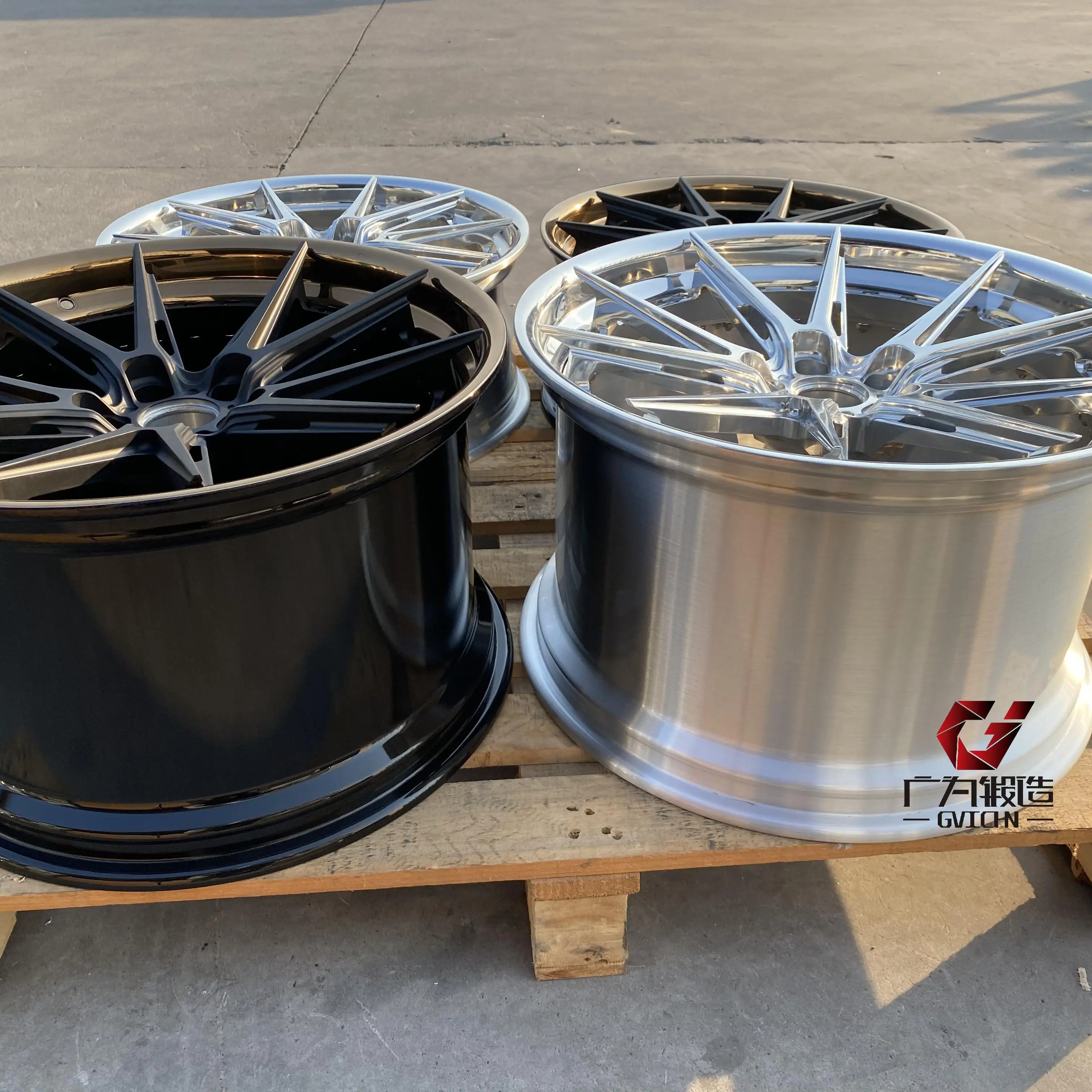 GVICHN Custom 18 19 20 21 22inch Rim 5x112 5x114.3 5x120 6061 T6 Aluminum Alloy Two Piece Forged Racing Passenger Car Wheels