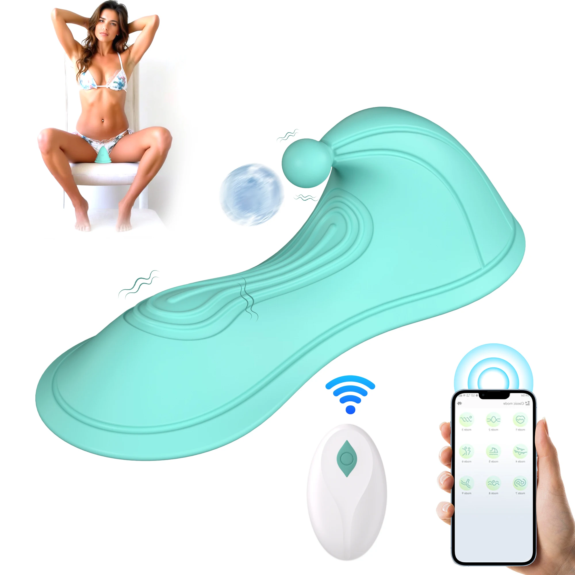 Wireless Remote Control Wearable Clitoris G-Spot Vibrator for Women with Multiple Vibration Modes and App Control Mini Sex Toys