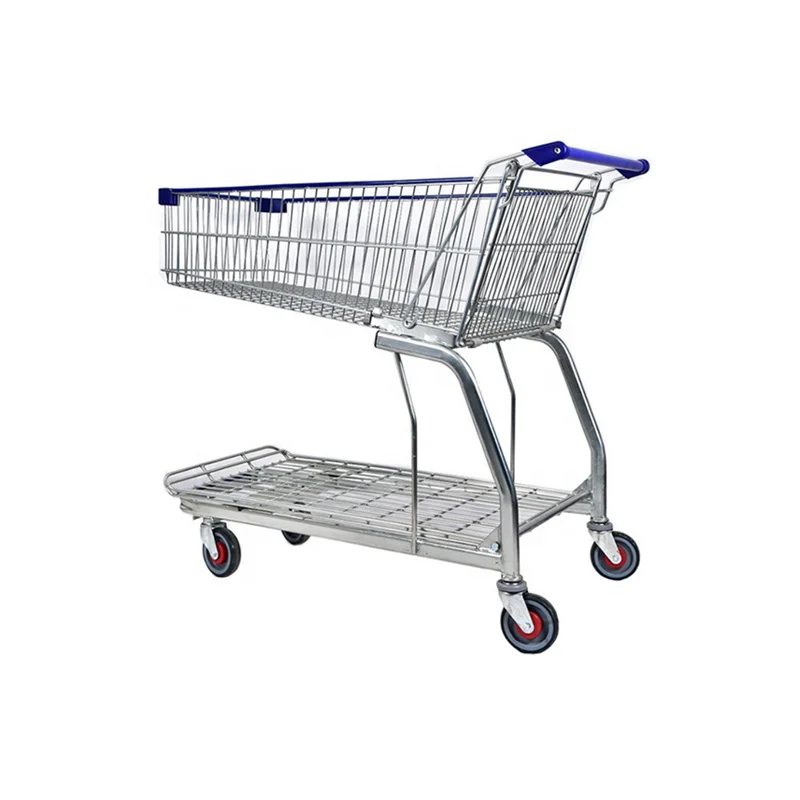 ホワイト ショッピングカート 金属製 四輪金属スーパー中古ショッピングトロリー食料品ショッピング