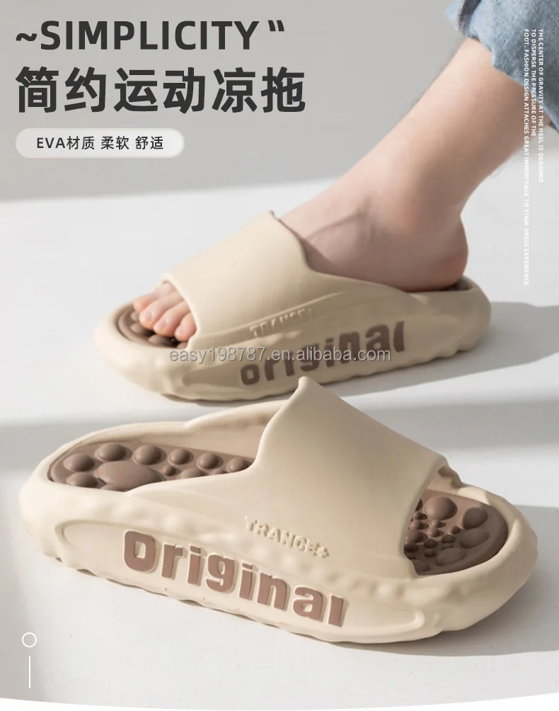 Customize house flats shoes men bathroom slipper EVA outdoor casual shoes with big size for wholesale