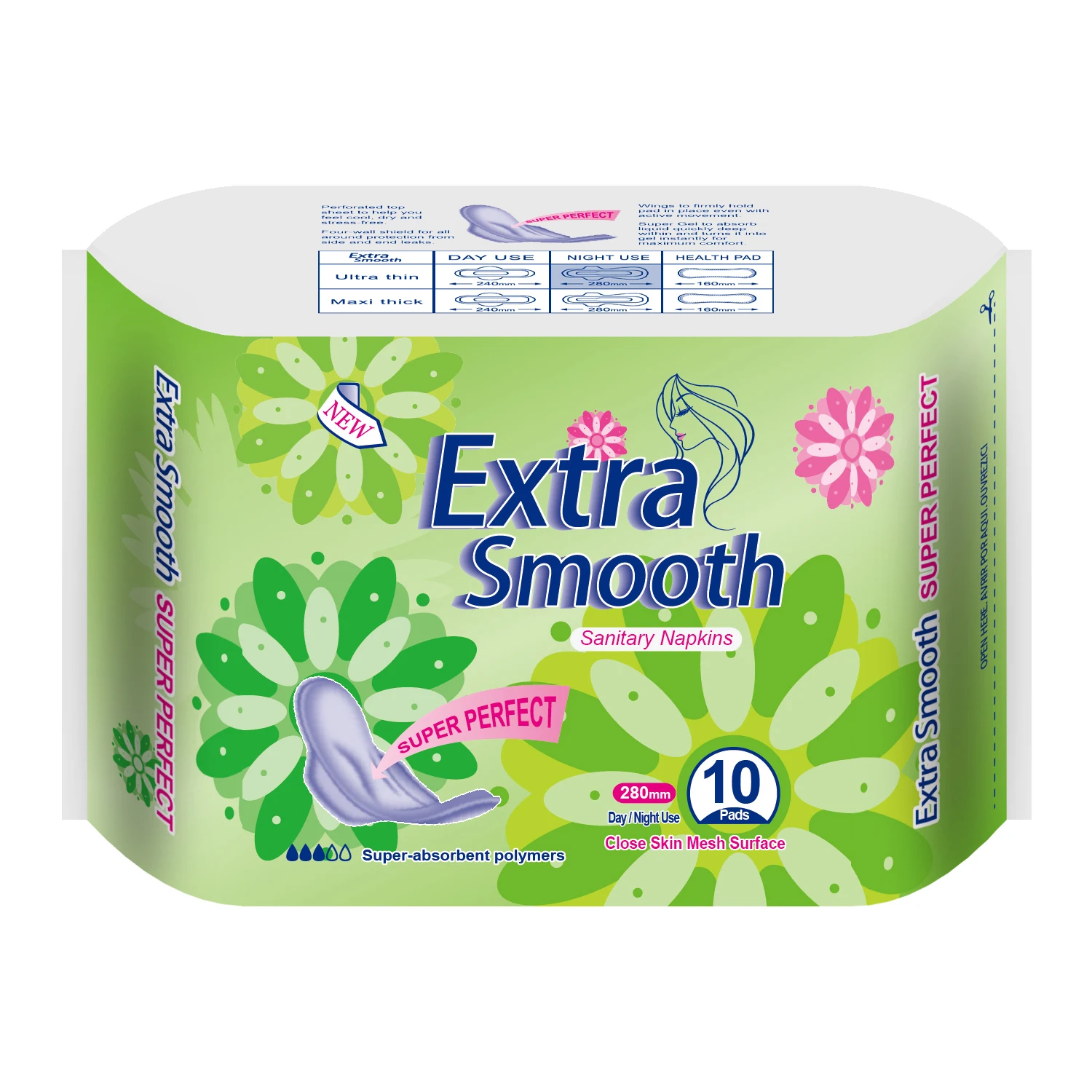 High Quality Ecofriendly Biodegradable Female Menstrual Period Anion