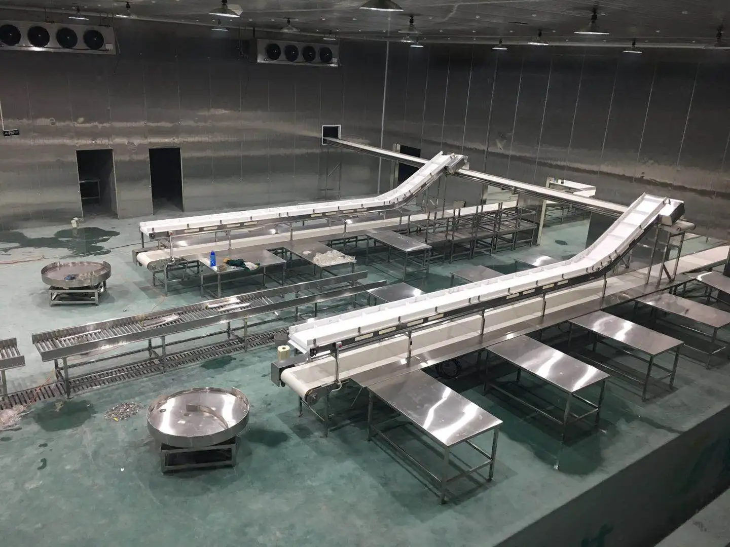 Meat slaughterhouse equipment PVC conveyor belts for cutting and packaging lines