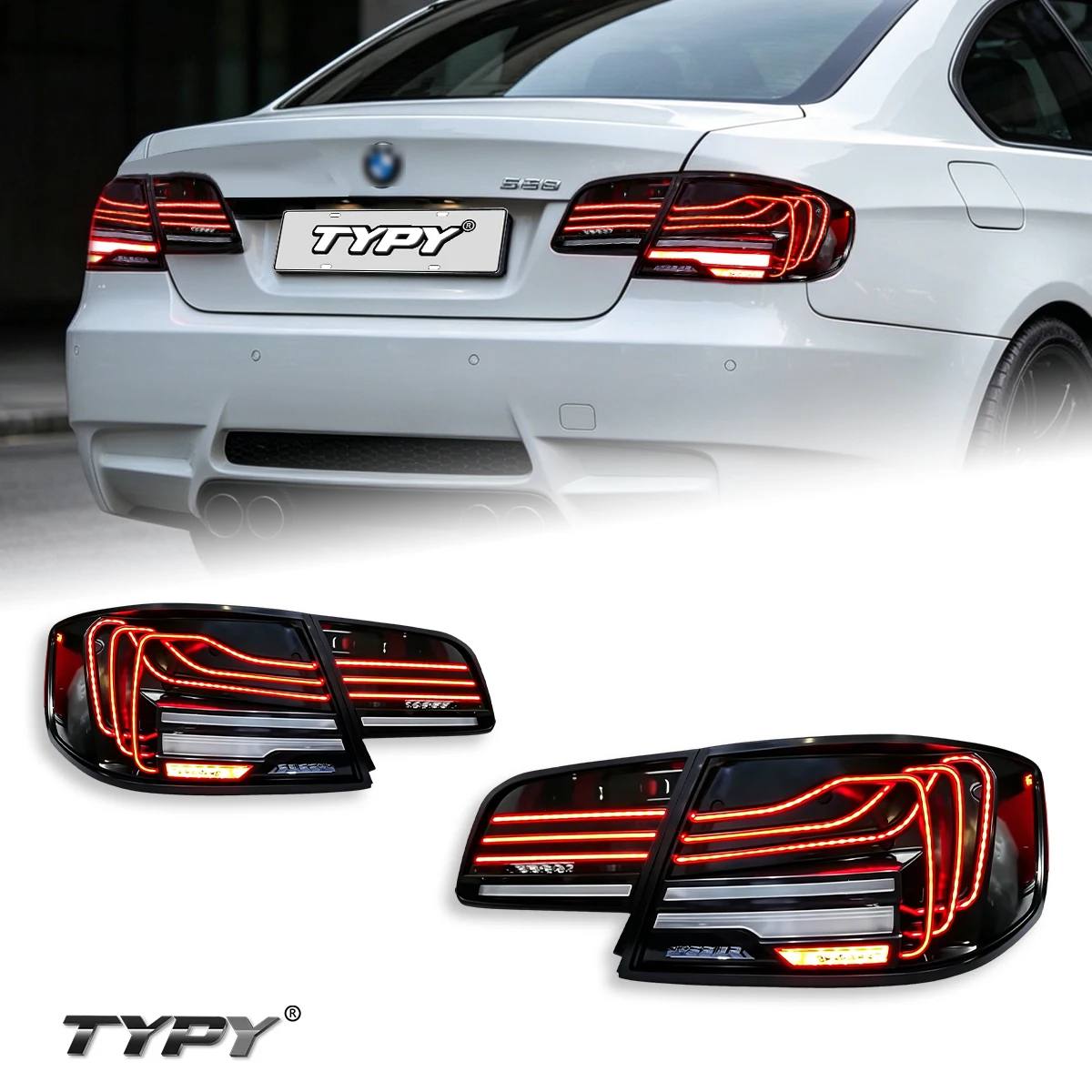 Typy For 2006-2013 BMW 3 Series E92 Taillight Assemblies Csl-Style Laser-Etched Taillights