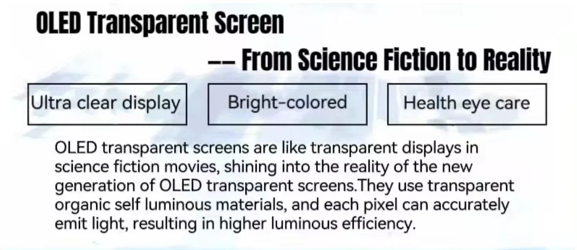 55 Inch Transparent OLED Screen Display ,  transparent display Ultra Thin for Advertising Displays,transparent oled screen supplier