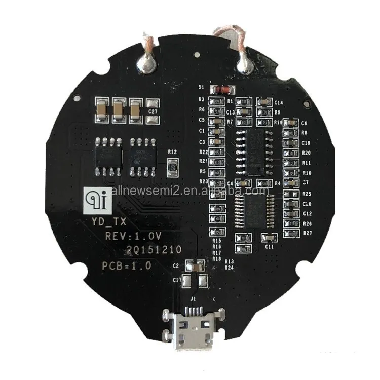 One-Stop Supply Qi standard wireless charger diameter 50 mm PCBA semi-finished board nesting private die plate wireless charger