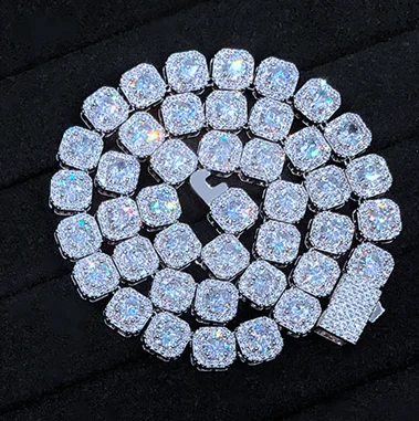 925 Sterling Silver Plated Crushed Bling Necklace Luxury