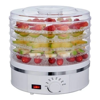 28cm 5 Trays Stainless Steel Color Home Use Good Grade Fruit Meat Jerky Dryer Electric Food Dehydrator
