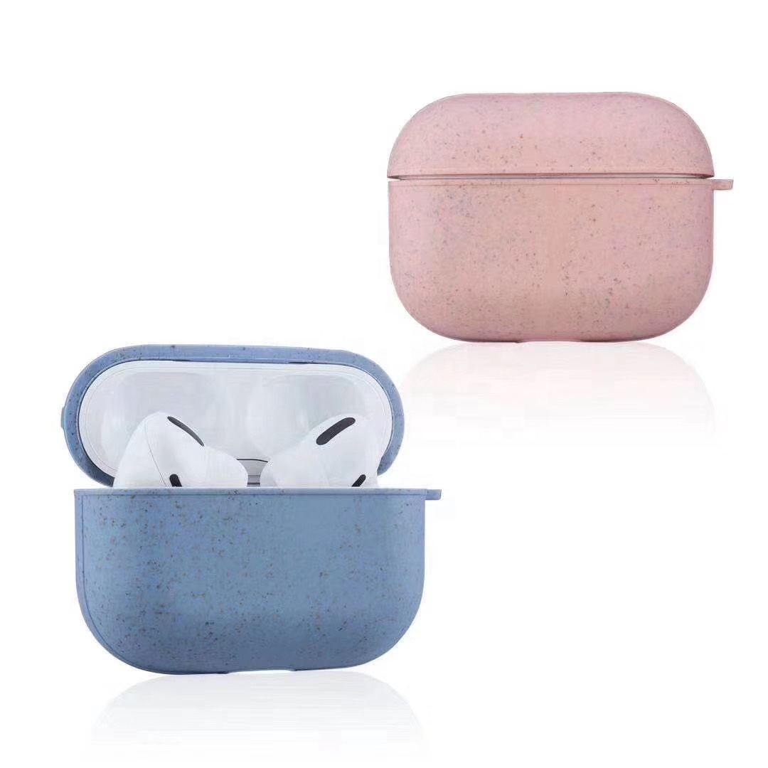 Eco Friendly Biodegradable TPU Wheat Straw Earphone Waterproof Case For Apple Airpods Pro 1 2