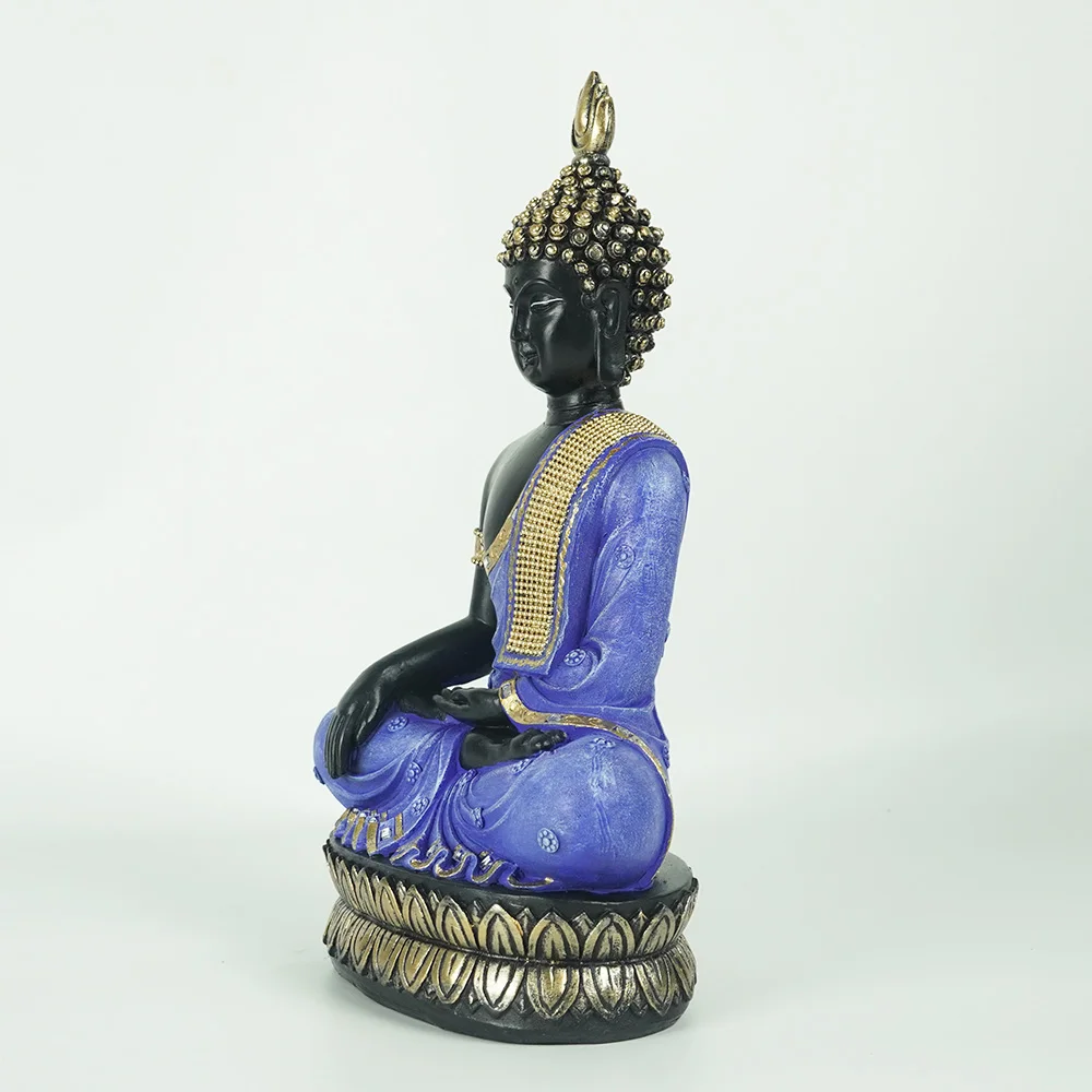 Wholesale Hotsell Home Decor Resin Figurine, Small Size Tabletop Sitting Buddha on Lotus Throne