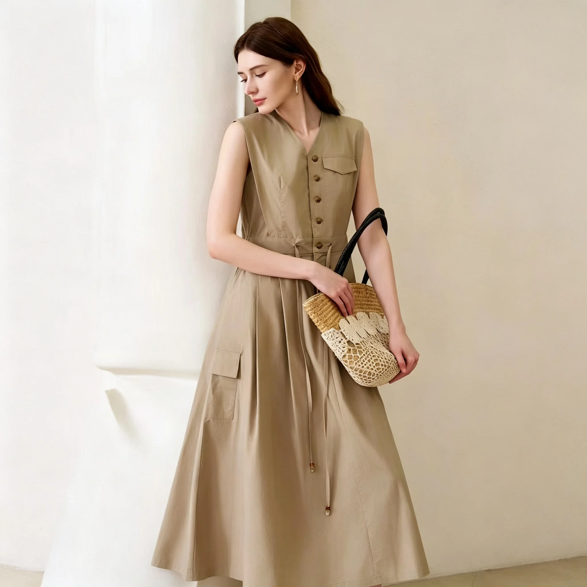 midi dress tanpa lengan Jual Panjang Wanita Heidy Flowy Dress Sleeveless Rayon Premium Jual Dress Midi Wanita Tanpa