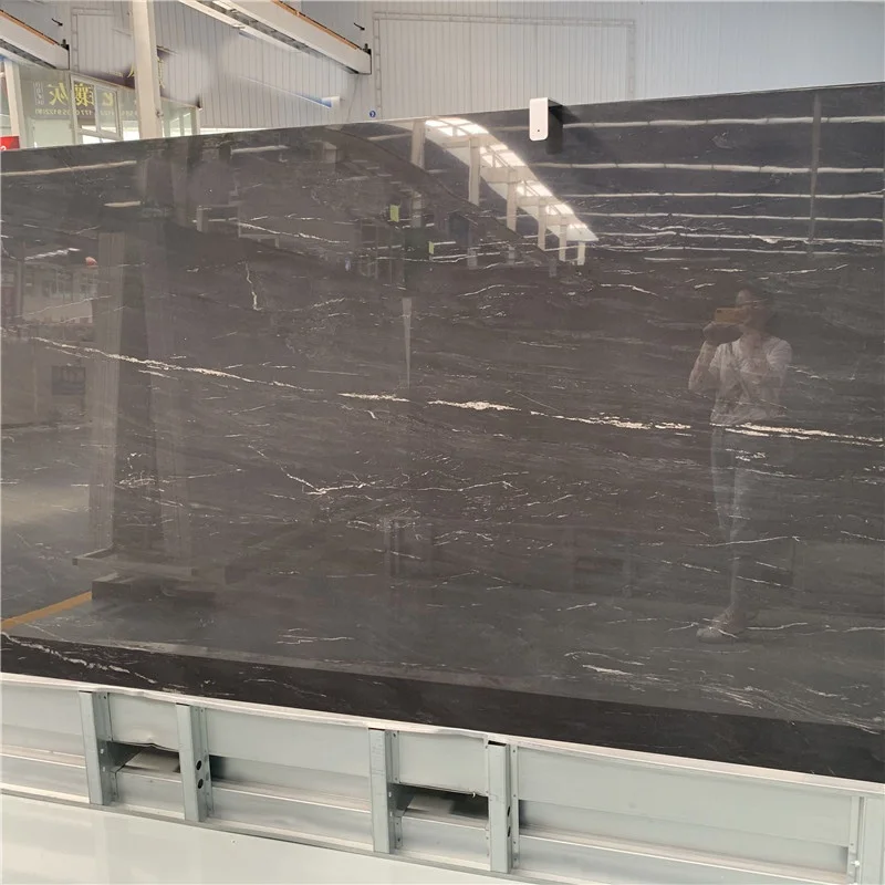 product polished natural stone premium quality antique grey marble slabs with white and brown pattern for house apartment bedroom-0