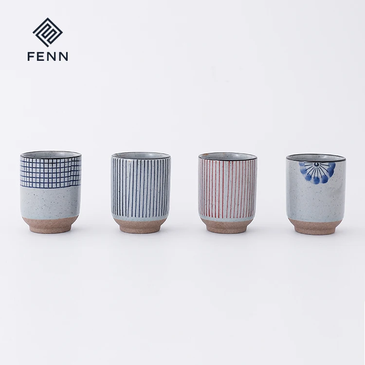 FENN Hot sale japanese style tea cups in bulk ceramic cup vintage reusable tea cups porcelain for gift or coffee shop