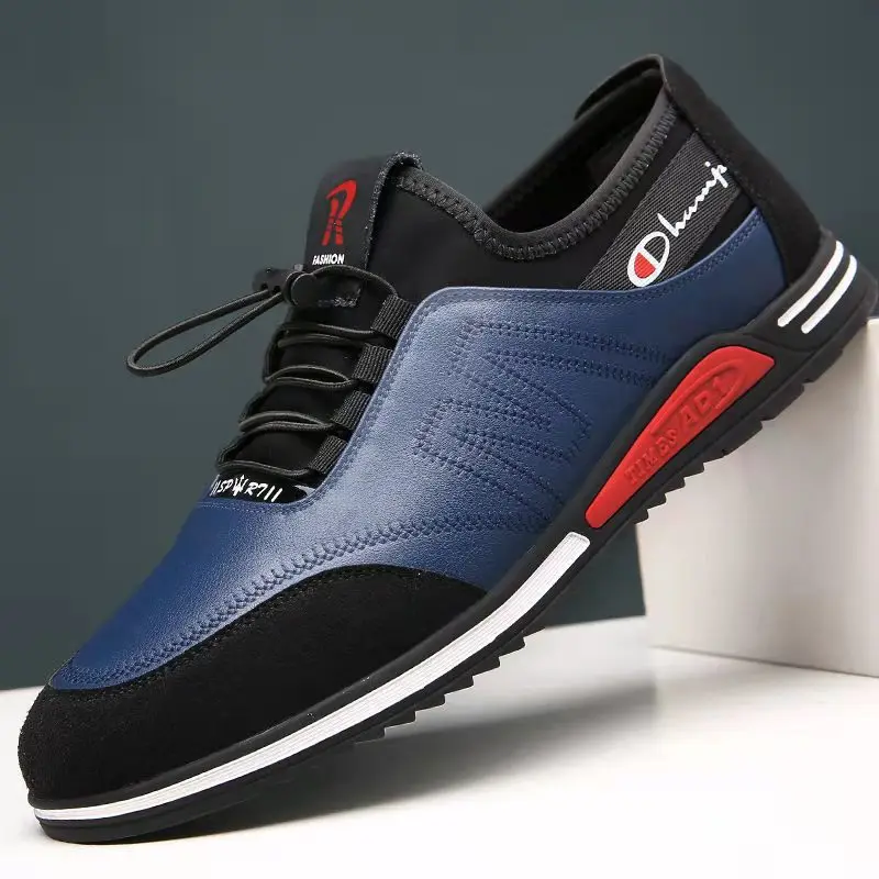 PU Shoes Men Sneaker Breathable Sports Casual Shoes Trend Flat Shoes Men's Sneaker