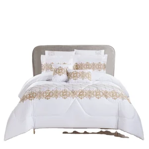 Embroidery Design Comforter Sets Luxury Microfiber Comforter and Sheet Sets for Comforter Sets