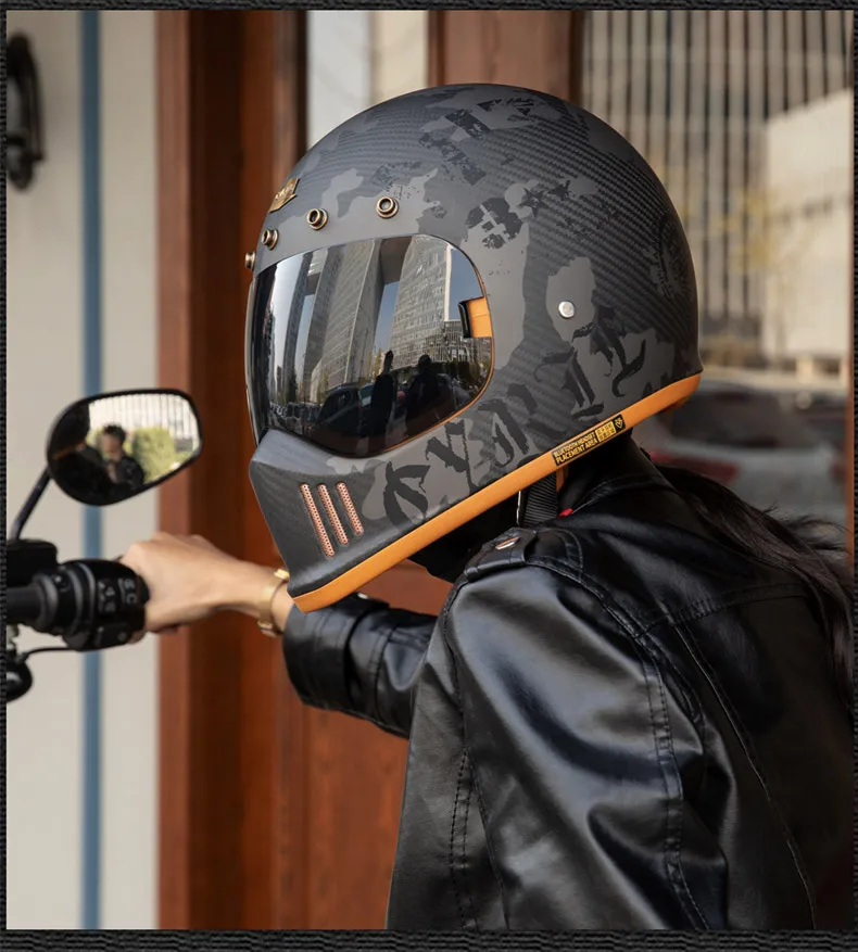 transfusie Figuur Plantkunde Vintage Cafe Racer Full Face Motorcycle Helmet Retro Casco De Moto DOT ECE  Approved Capacete Jet Helm Motorbike | zviz.co.il