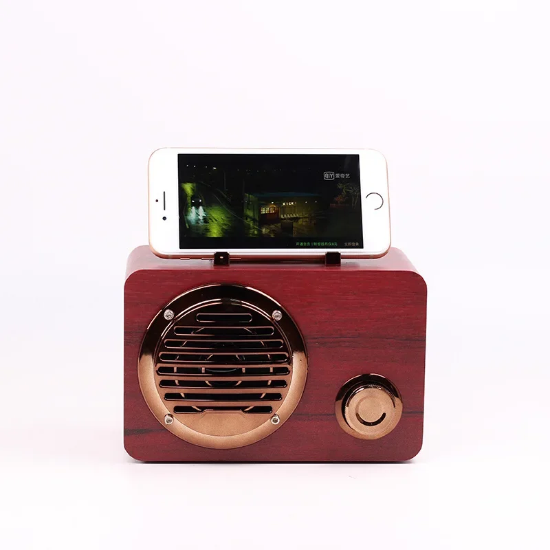 Trending 2024 Vintage Record Player Mini Wood Radio Shape Blue Tooth Speaker Bookshelf Speaker Outdoor Speakers