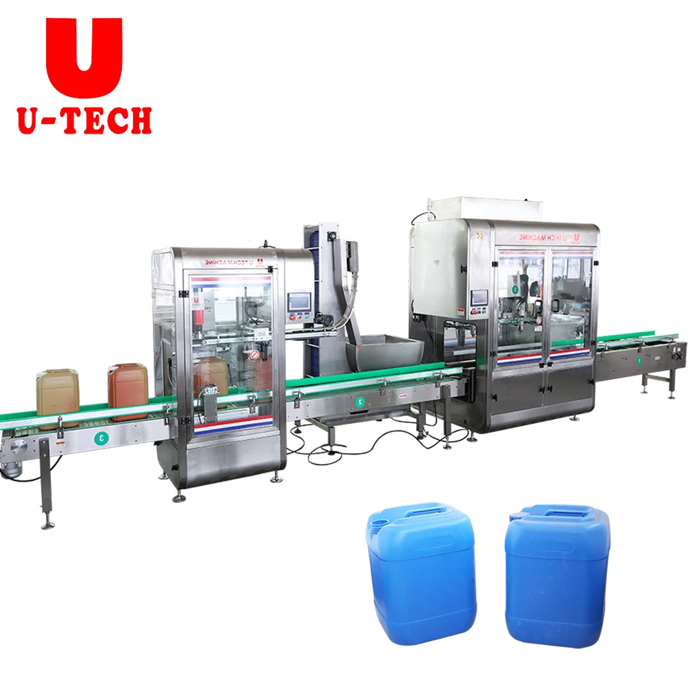 Automatic 5L 10L 20Litre bottle Jerrycan Barrel chemical pesticide liquid fertilizer filling Capping machine bottling line