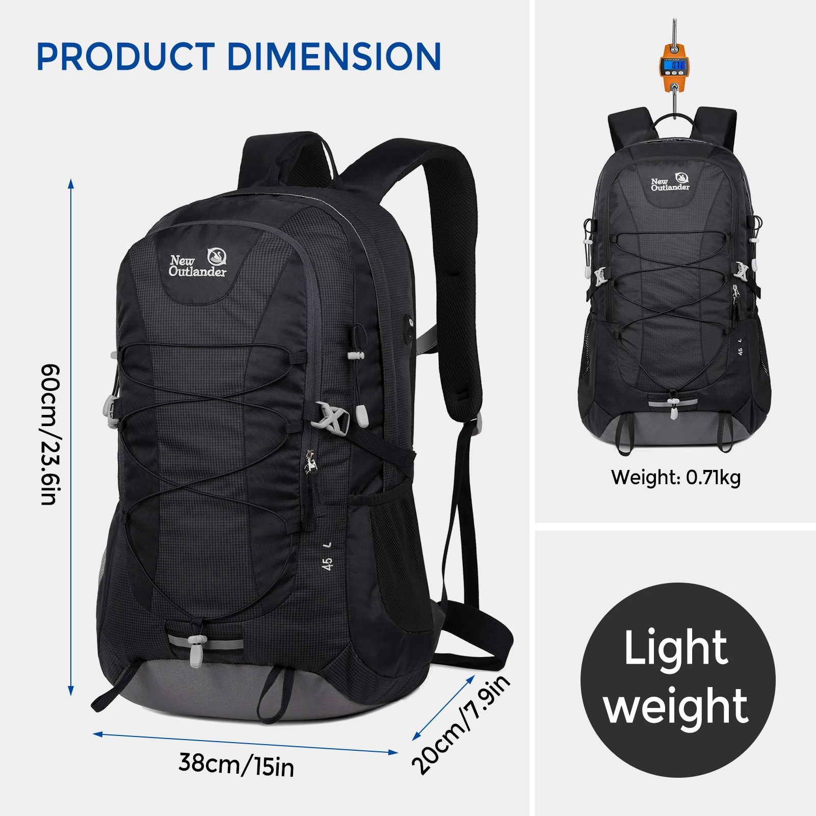 45L Hiking Backpack Lightweight Outdoor Camping Travel Backpack Daypack for  Men and Women| Alibaba.com