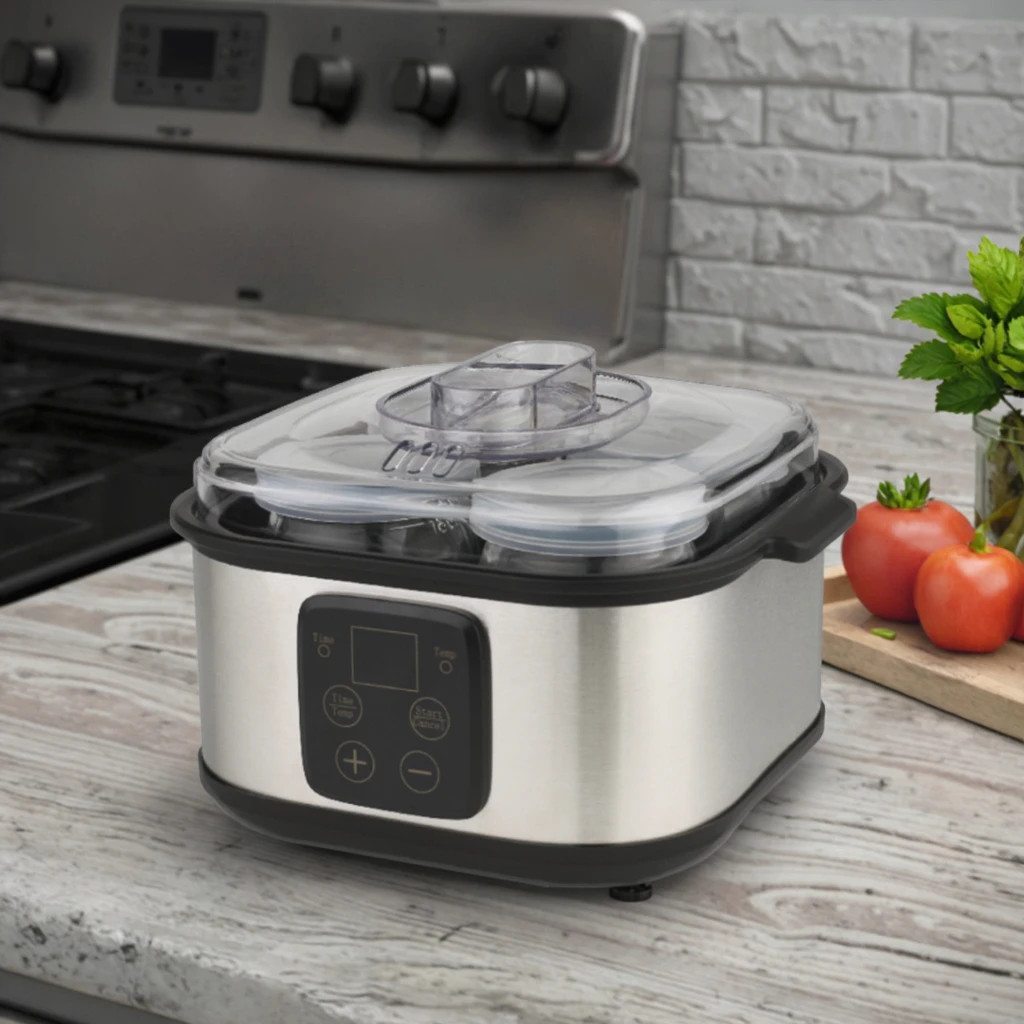 Электронное цифровое управление бытовой Йогуртница из нержавеющей стали цифровой дисплей машина с таймером