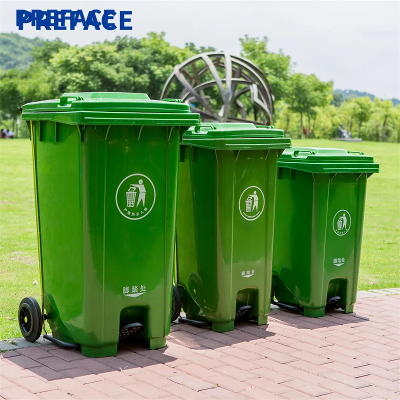 Plastic Recycling Garbage Container Trash Can Outdoor Dustbin Mobile Waste Bin for Street Commercial Area