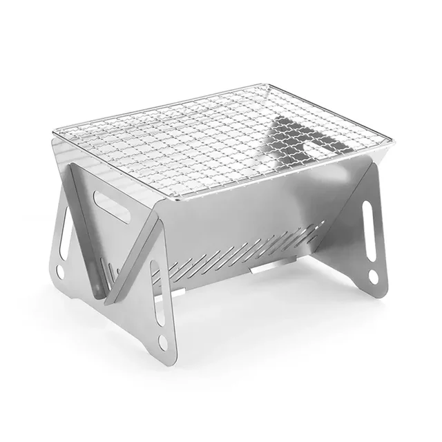 Outdoor Picnic Portable Folding Stove Camping Equipment Stainless Steel Incinerator Grill Mini BBQ Charcoal Stove