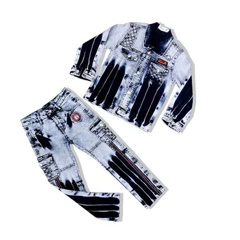 Factory Direct Sale Casual Boys Jean Suit Kids Two Piece Set Winter Clothes 2022
