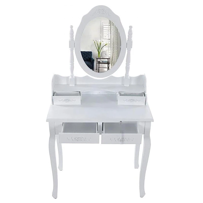 New Style Wood Black Dressing Table Led Mirror Vanity Dresser Buy