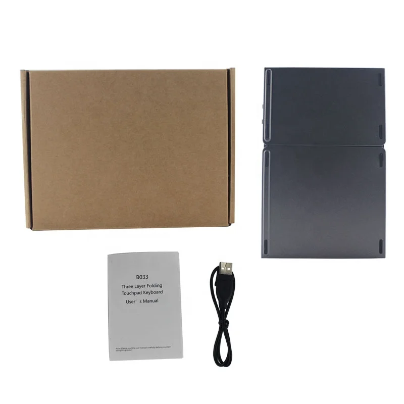 Small Foldable for Bluetooth Keyboard Mouse with Touchpad White Silver for Smartphones Tablets PCs-New Interface