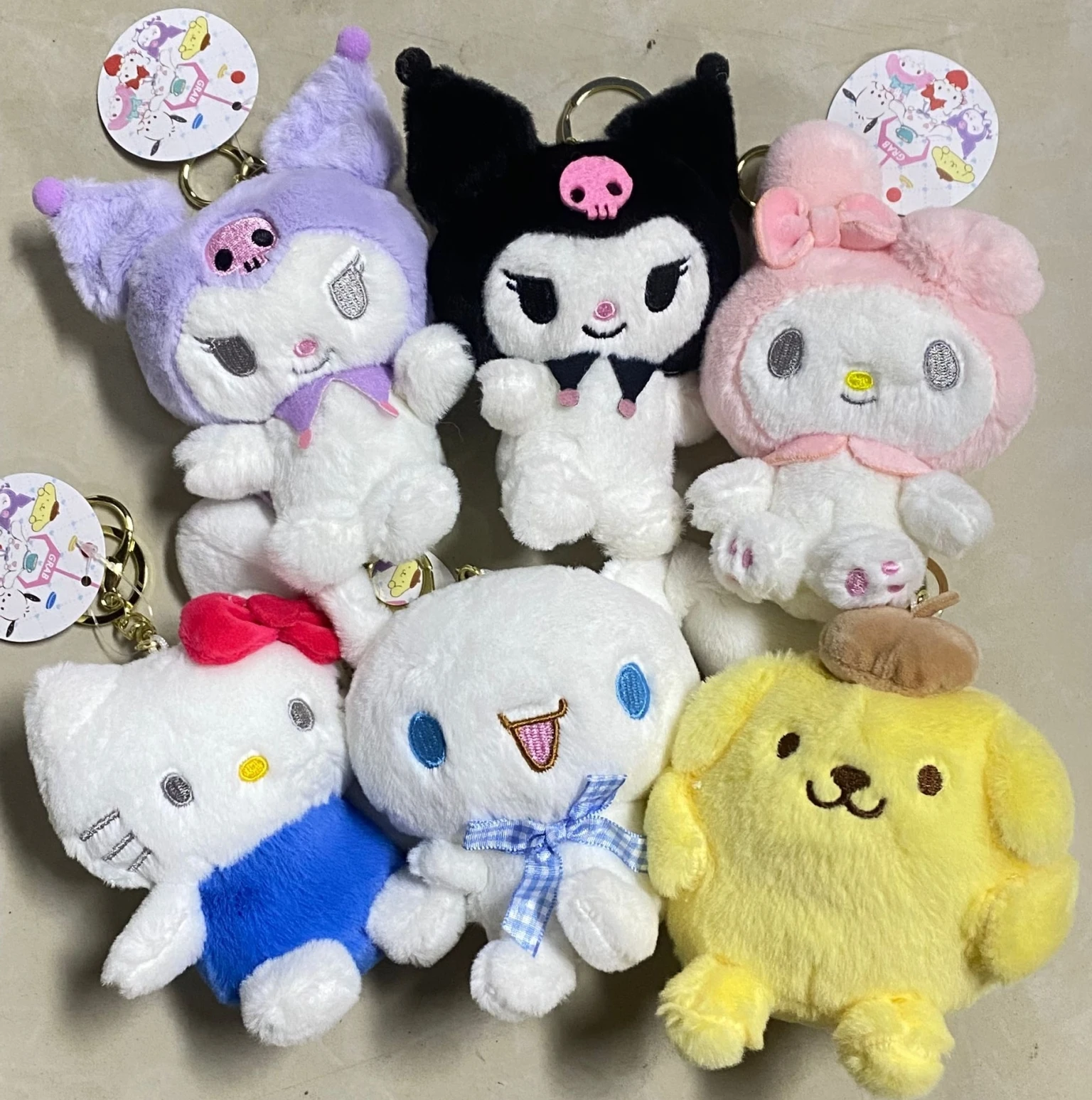 Sanrio 10cm Kuromi My Melody Kt Cat Pc Dog Keychain Anime Plush Figure ...