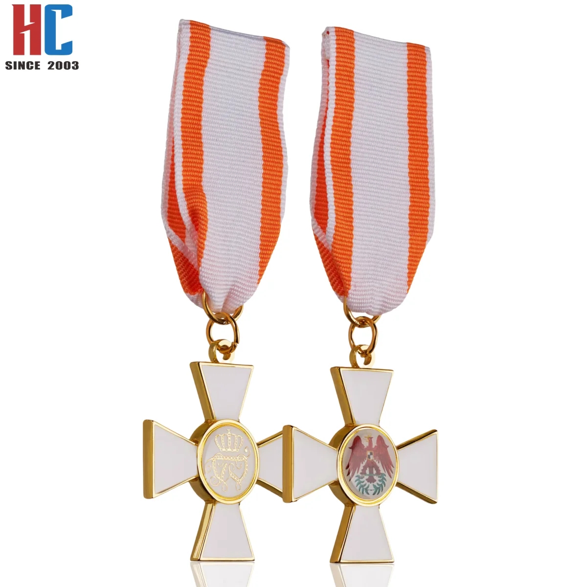 20 Years Factory Custom Metal Badge With Ribbon Uniform Award Medals Red Eagle