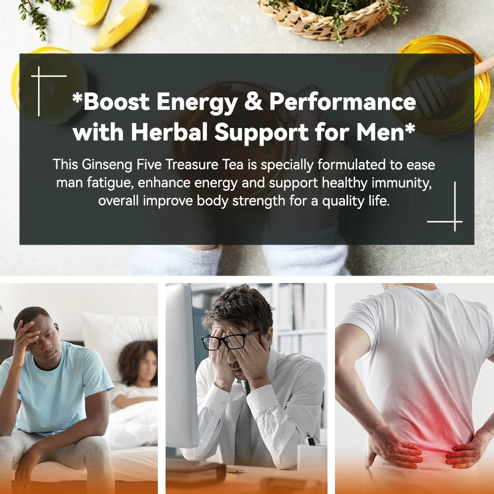 Chinaherbs Custom Formula Ginseng Treasure Male Fertility Tea Nourishing Kidney Tea for Men Flavorful Male Sexual Enhancement