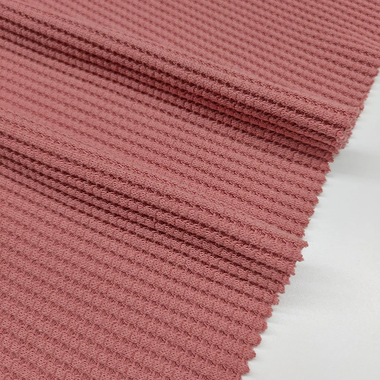 Certificated Organic Cotton Recycled Polyester Kids Topwear Waffle Knit Fabric Supplier Popular in India factory