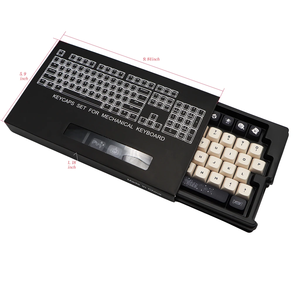 Touchmax Black Theme - OEM Profile Dye-sublimation Gaming Mechanical  Keyboard Artisan Keycaps - 144 Keys