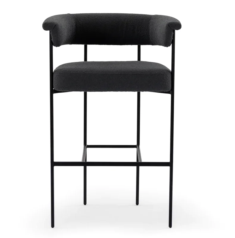 Nordic Tall High Counter Bar Stools For Kitchen Bar Chair Steel Frame Leather Seat Breakfast Bar