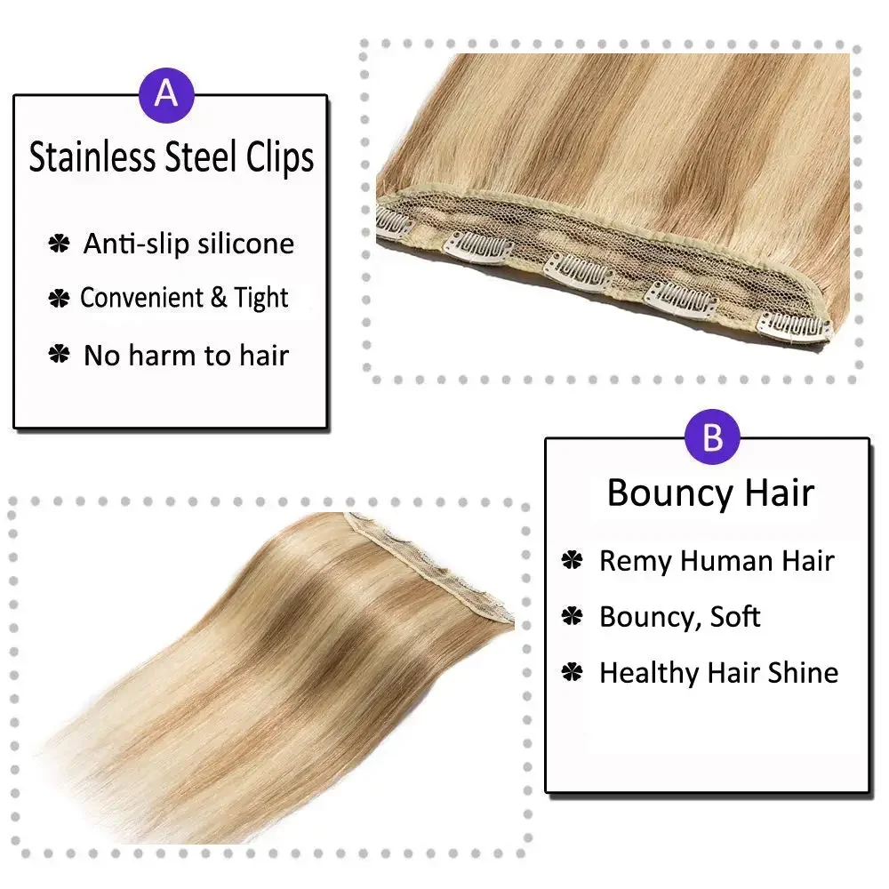 Extensions clip in cheveux humains lisses naturels doux_voghion.com