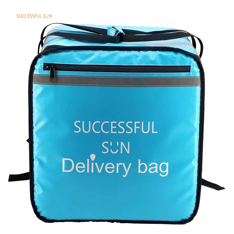 product 2025 factory wholesale heated insulated food delivery bag with cup holder backpack for pizza hot just eat bicycle-2