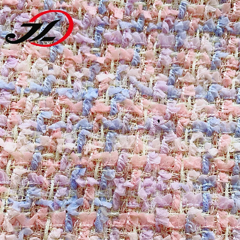 New Style Fancy Design Tweed Fabric Gold Metallic Colorful Tweed Fabric for Clothing