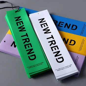 Custom logos, embossed hang tags and labels, paper for garment labels