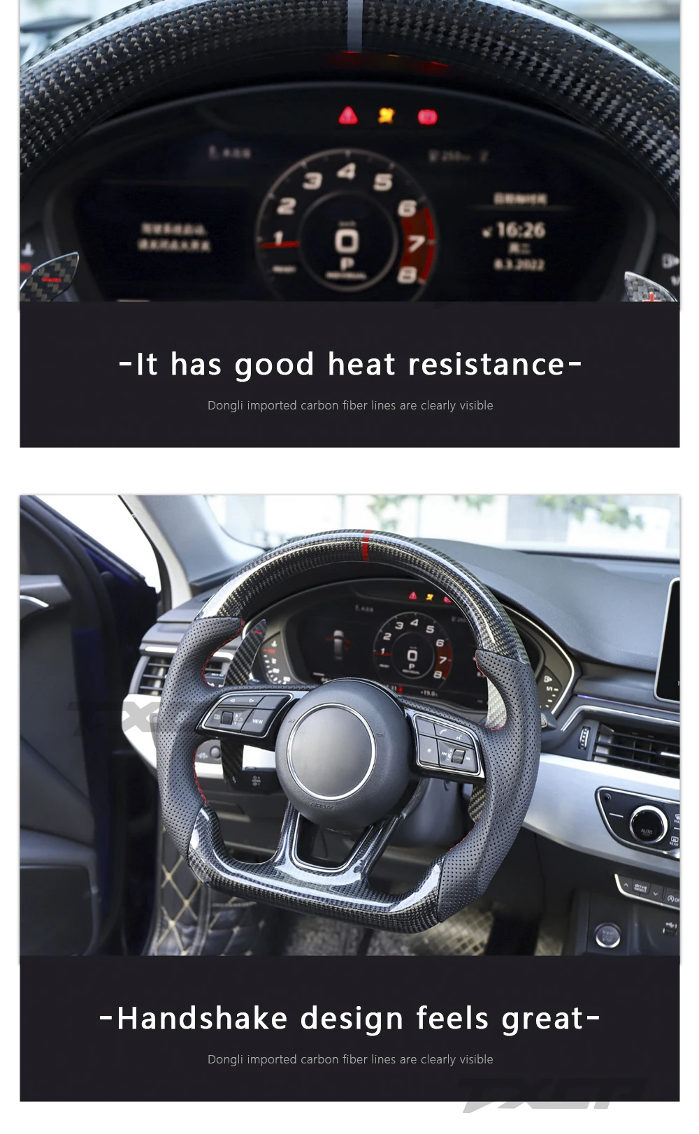 Fit for Audi A3 A4 B9 A5 RS3 RS4 RS5 S3 S4 S5  LED Complete Carbon Fiber Steering Wheel