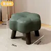 Cat-scratch leather flower stool - dark green - 26cm high