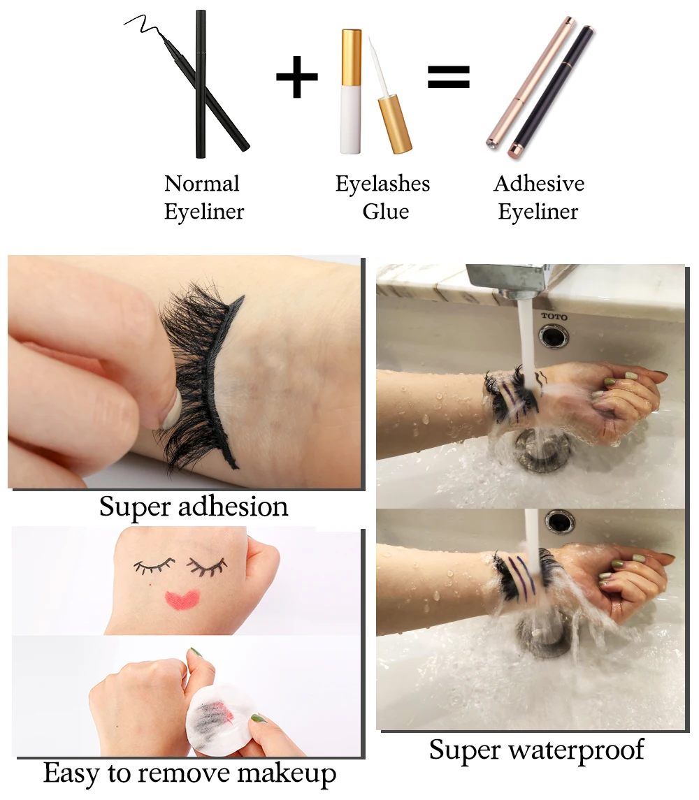 Worldbeauty 2 In 1 Eyeliner Best Waterproof Self Adhesive Magic