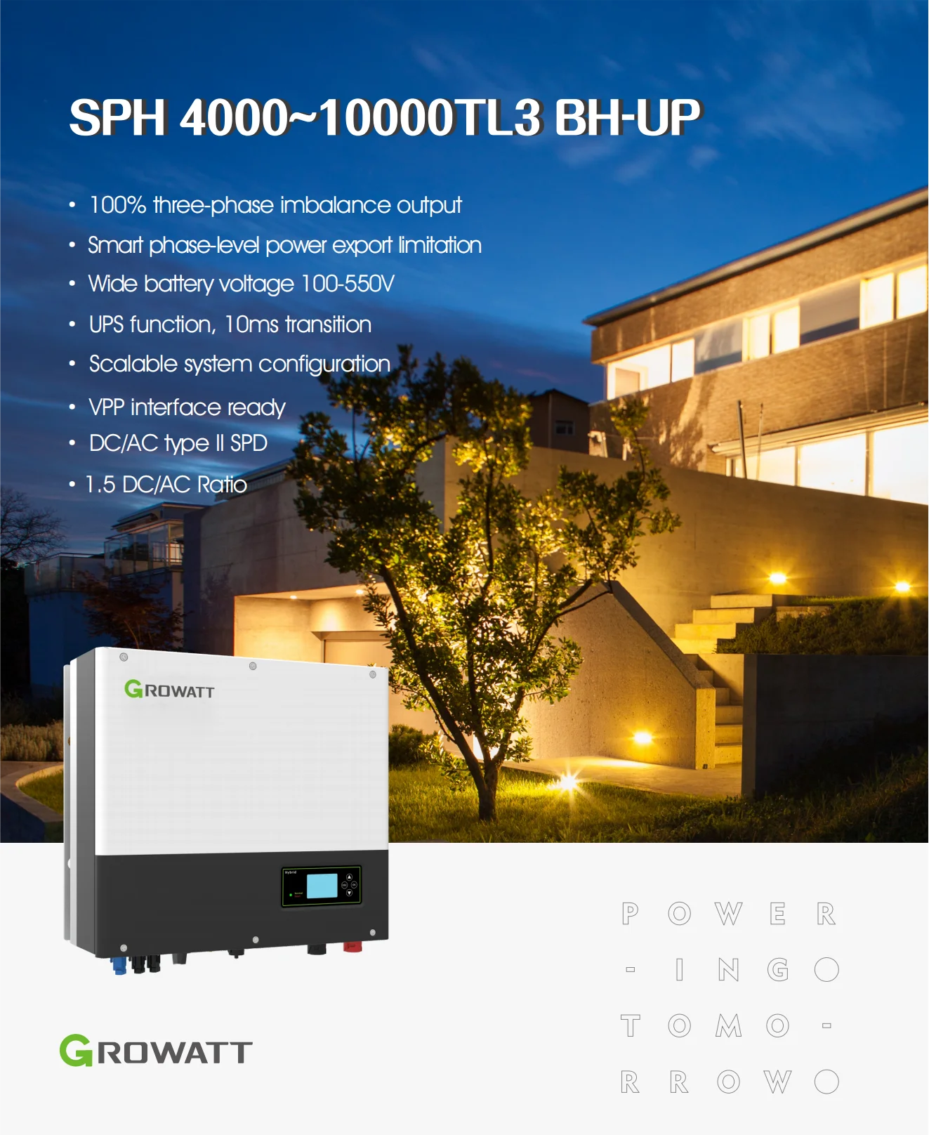 Residential Storage Solar Wechselrichter Growatt Sph 4000-10000tl3 Bh ...