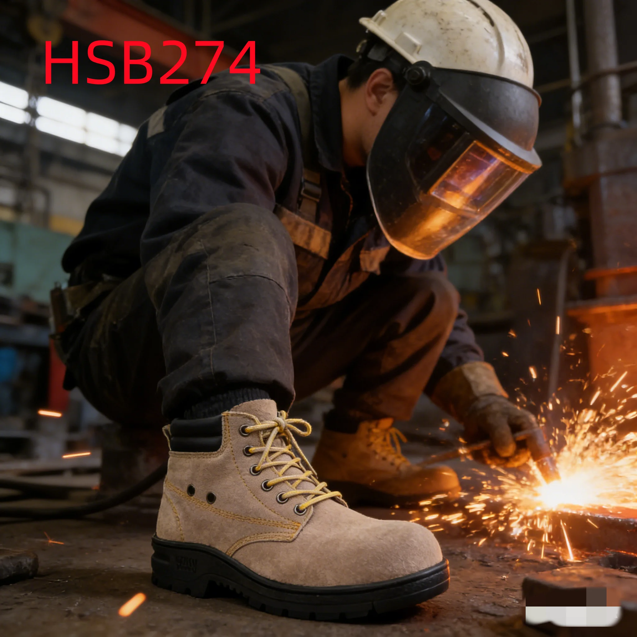 HY, Erindirilmə sənayesi üçün yüksək temperatura qarşı kişilər üçün iş botları, alov geciktirici materialdan hazırlanmış yüksək temperatura qarşı təhlükəsizlik ayaqqabıları HSB274