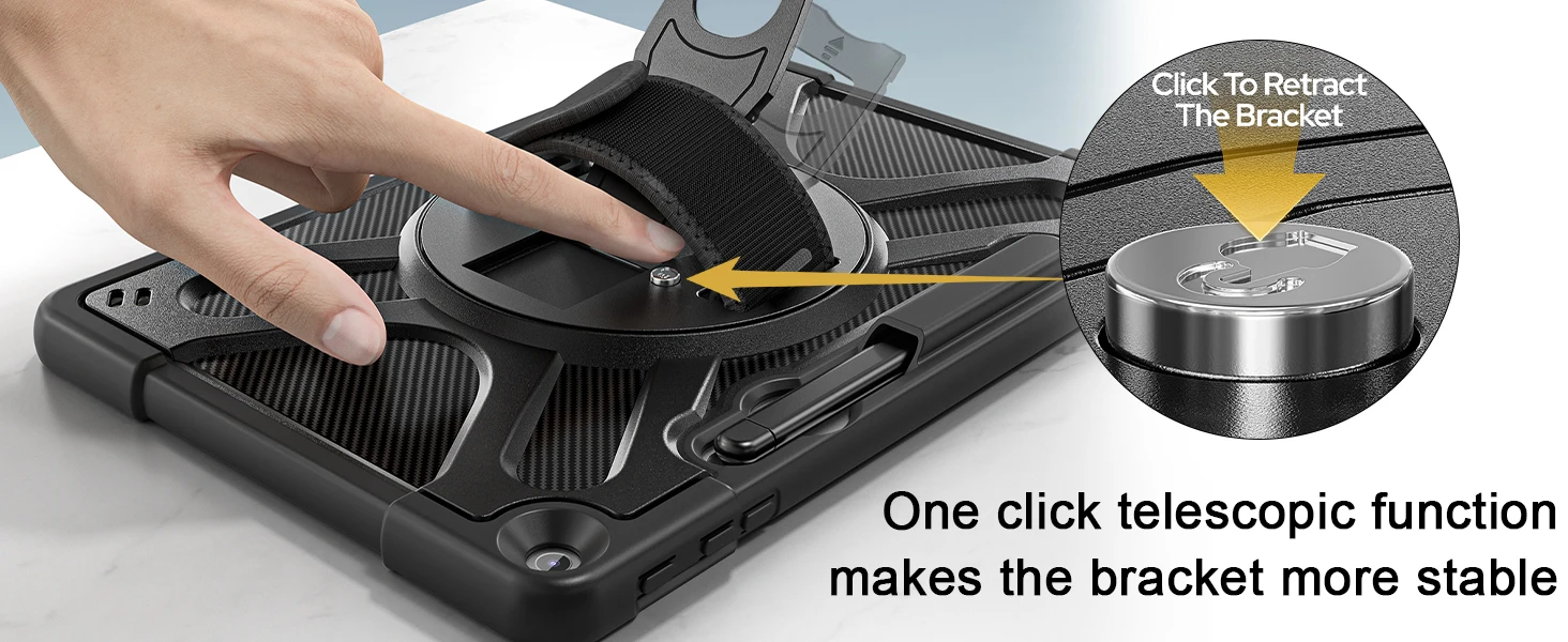 product case for microsoft surface pro 12 inch 2025 heavy rugged shockproof drop protection case with type cover keyboard black-4