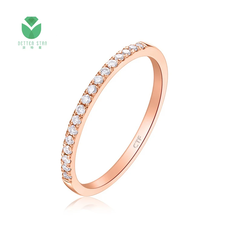 women fashion design 18k white gold rose gold engagement lab grown diamond pave diamond ring jewelry gift price